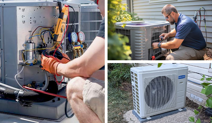 AC service and installation collage