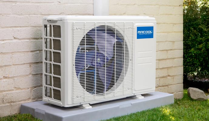 White outdoor HVAC unit White outdoor HVAC unit