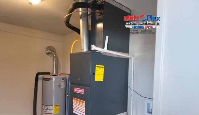 Goodman gas furnace and water heater system