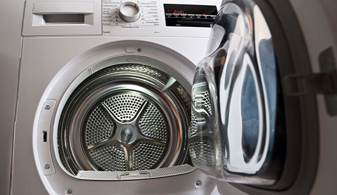 Open front-loading dryer