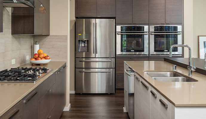 Refrigerator in a kitchen