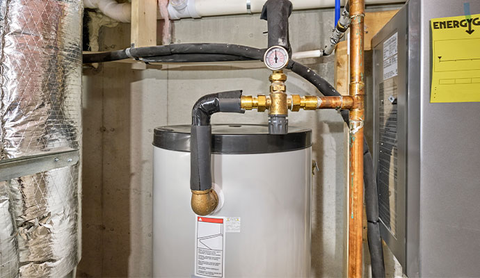 A residential water heater system with storage tank