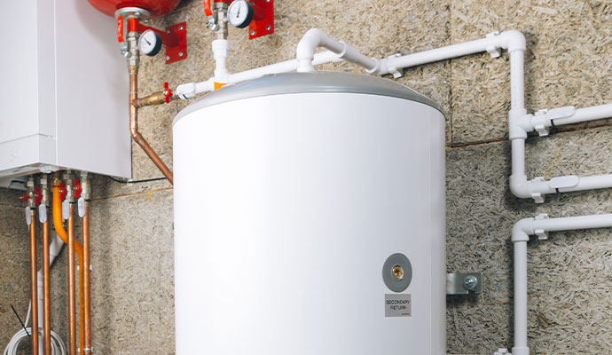 A water heater with storage tank