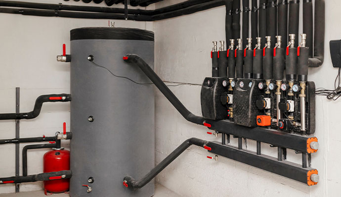 An insulated water heater tank